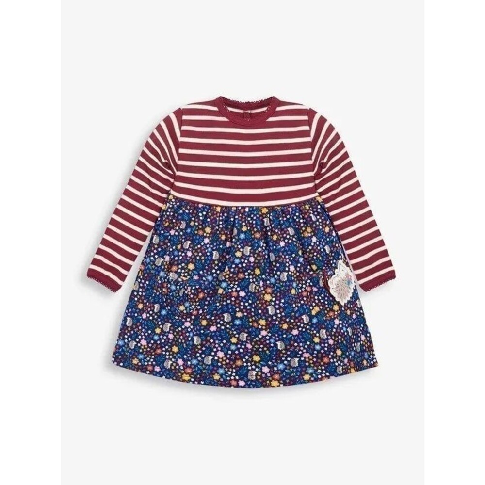 Jojo Maman Bebe stripe & hedgehog dress